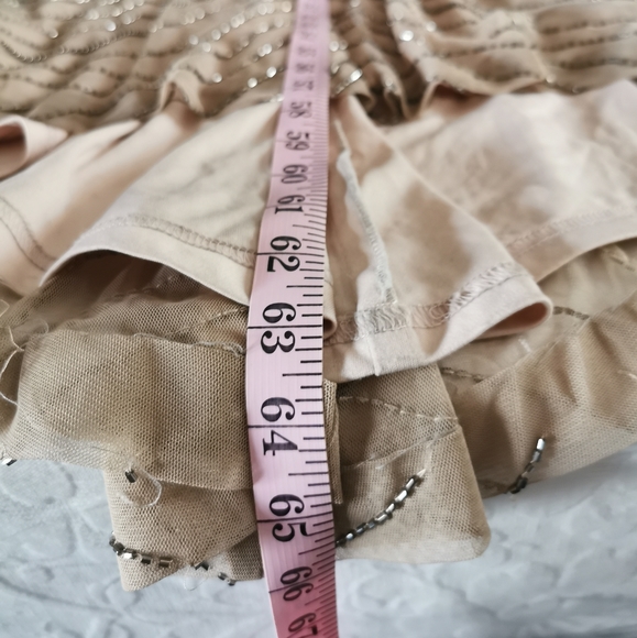 Adrianna Papell Nude Beaded Gown Size 4 - Picture 8 of 12